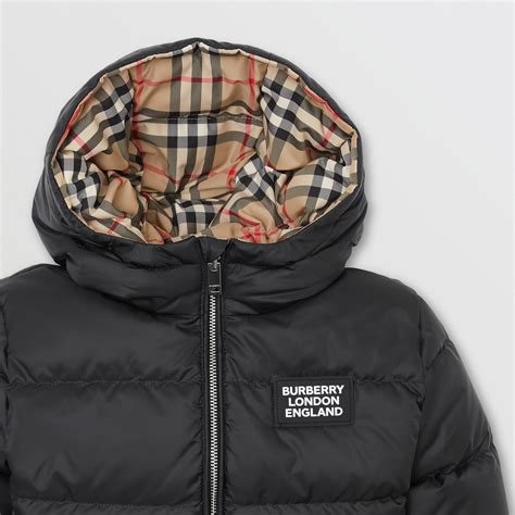 burberry down jacket black|Burberry reversible puffer jacket.